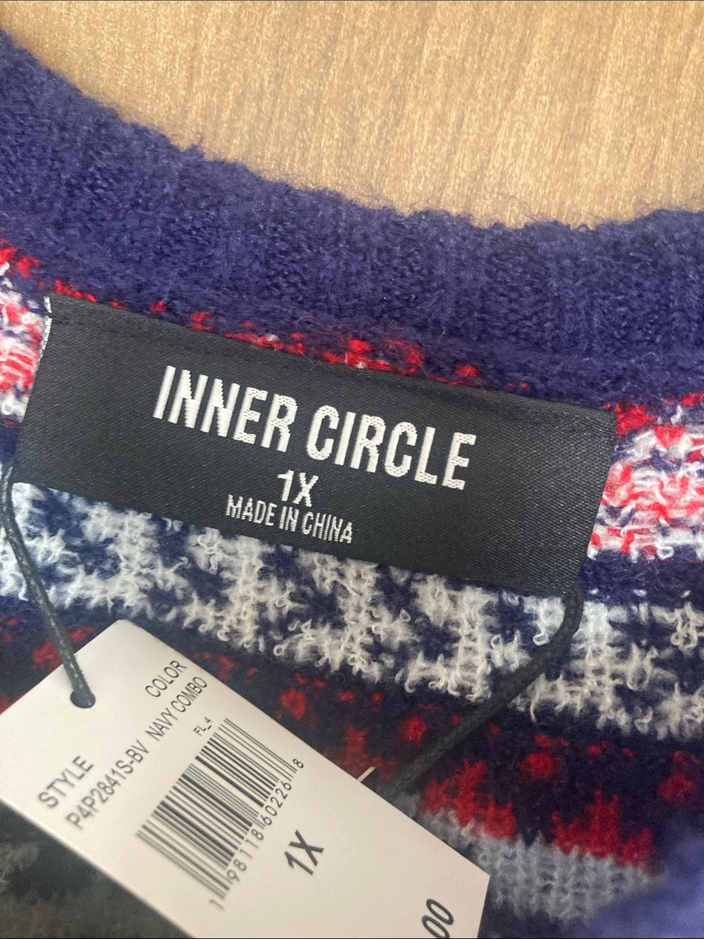 Inner circle crewneck sweater with fair isle like print casual business size 1X - Picture 8 of 14